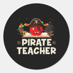 Pirate Teacher For Halloween Costume Tees Pirate D Classic Round Sticker