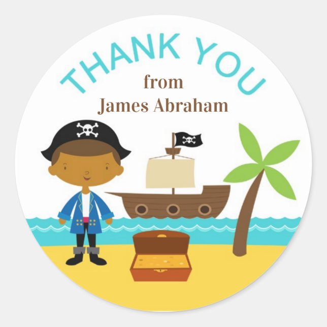Pirate Thank You Captain Stickers (Front)