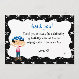 Pirate Thank You Card Birthday Baby Shower