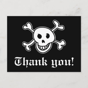 Pirate thank you card for birthdays party