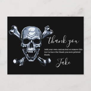 Pirate Thank you Skull and Bones Postcard