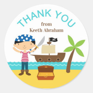 Pirate Thank You Stickers