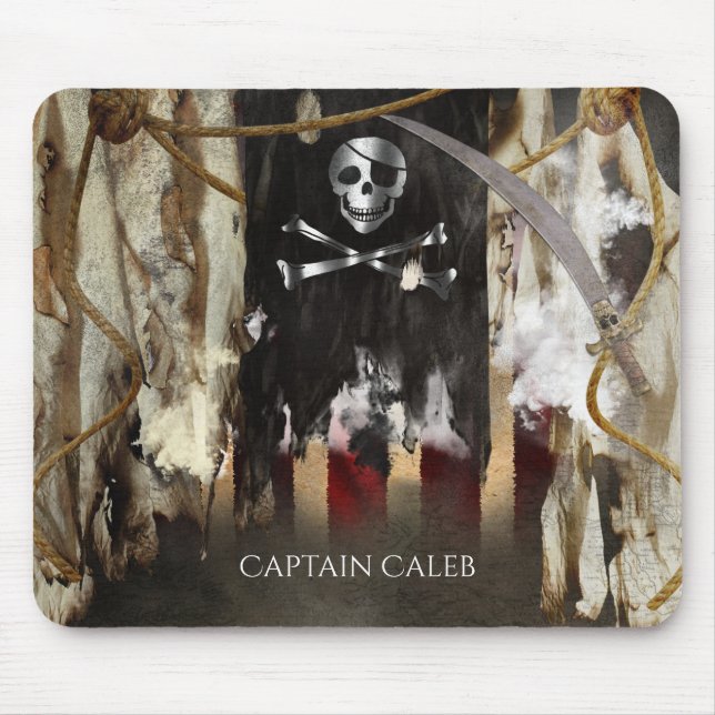 Pirate Theme Bedroom Home Decor Mouse Mat (Front)