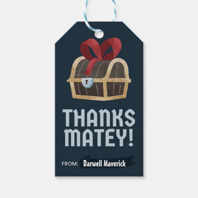 Pirate Theme Birthday Gift Tag (Front)