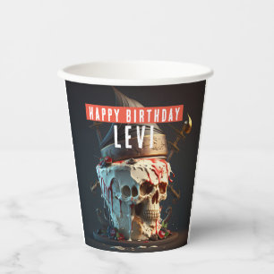 Pirate theme birthday paper cups