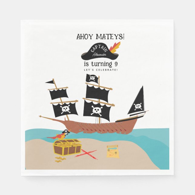 Pirate Theme Birthday Party  Napkin (Front)