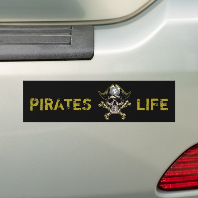 Pirate theme Party Adult  Black Bumper Sticker (On Car)