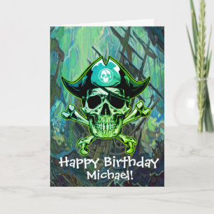 Pirate theme party adult Cross Bones Ship  Card
