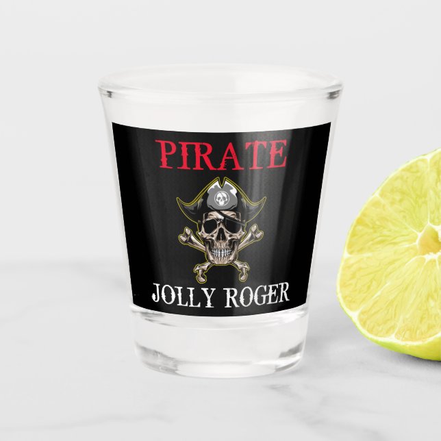 Pirate theme Party Adult RED  SHOT GLASS (Front)