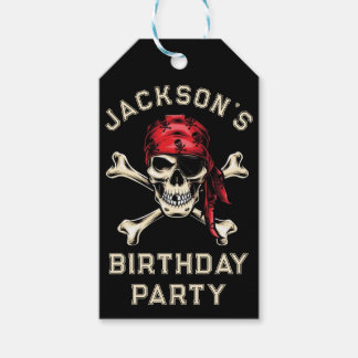 Pirate theme Party Adult Salty Pirate Skull Black Gift Tags