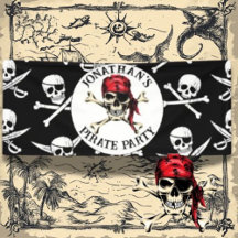 Pirate theme Party Adult Salty Skull Black.