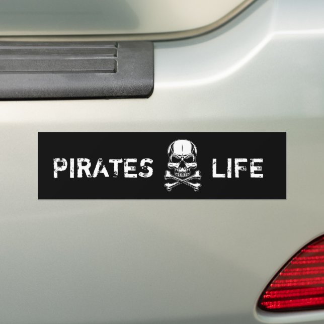 Pirate theme Party Adult Ship Skull Bumper Sticker (On Car)