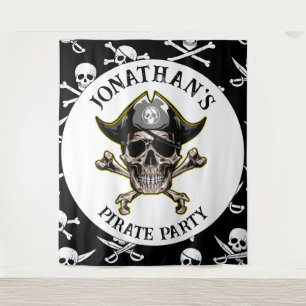 Pirate theme Party Adult Skull.Bones Backdrop Tapestry