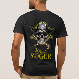 Pirate theme Party Adult  SKULL GOLD JOLLY ROGER T-Shirt