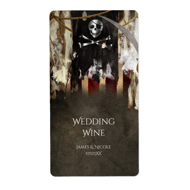 Pirate Theme Party Wine Labels (Front)
