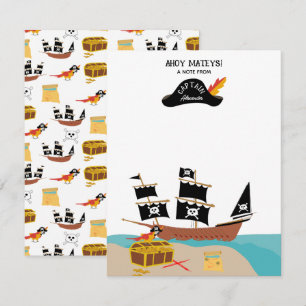 Pirate Theme Personalised Kids Stationery Card