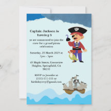 Pirate Themed Birthday Party Invitation