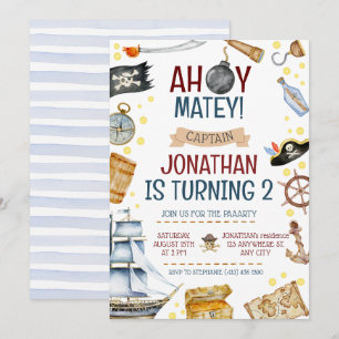 Pirate Themed Birthday Party Invitation