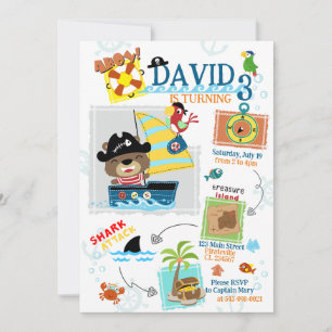 Pirate Themed Birthday Party Invitation