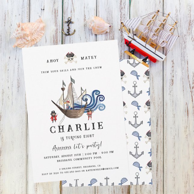 Pirate Themed Birthday Party Invitation (Creator Uploaded)