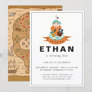 Pirate Themed Birthday Party Invitation