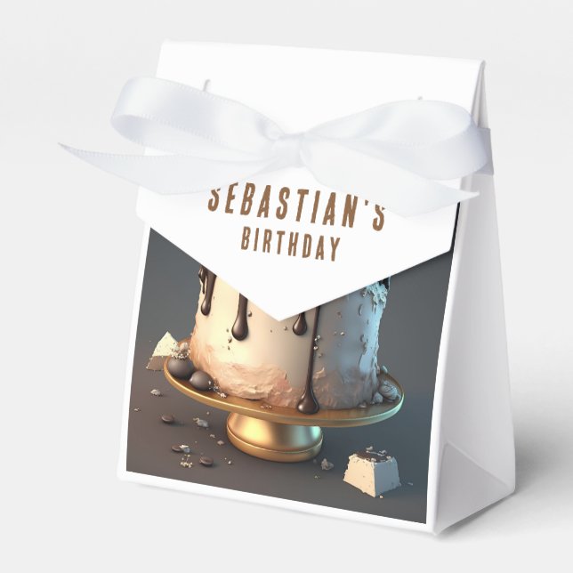 Pirate themed Cake Birthday Favour Box (Front Side)