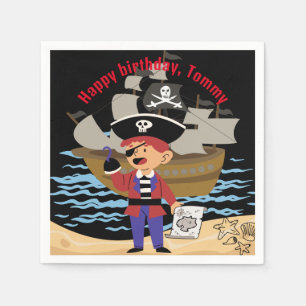 Pirate themed fun paper napkin/ skull & crossbones napkin