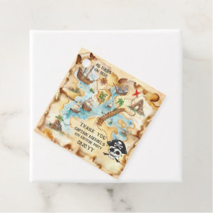 Pirate Themed Treasure Map Birthday Party Favour Tags