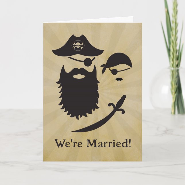Pirate Themed Wedding Announcement with Pirates (Front)