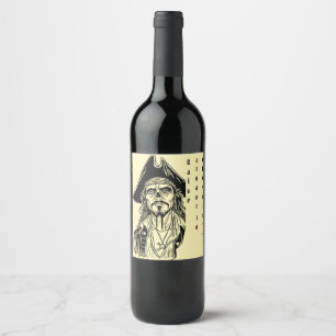 Pirate-Themed with Personalised Advent Wine Label