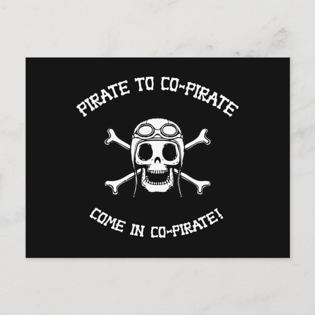Pirate to Co-Pirate Postcard (Front)