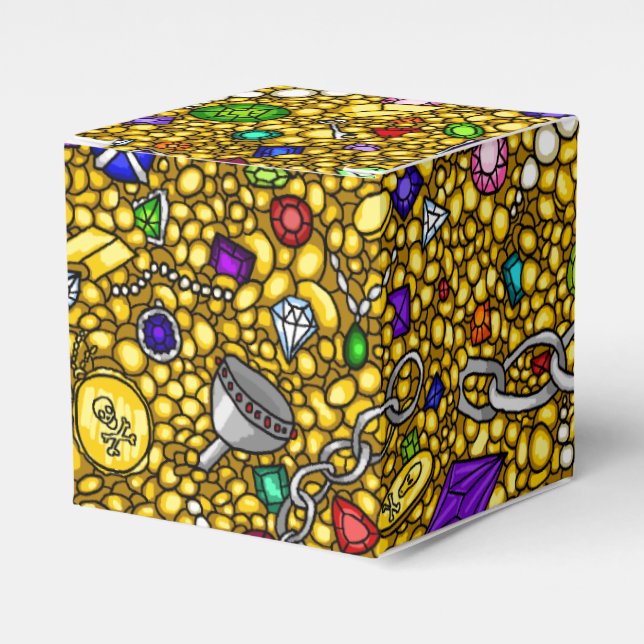 Pirate treasure chest party favours favour box (Front Side)
