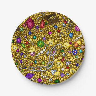 Pirate treasure chest party paper plates