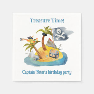 Pirate Treasure Island Birthday Party Napkin