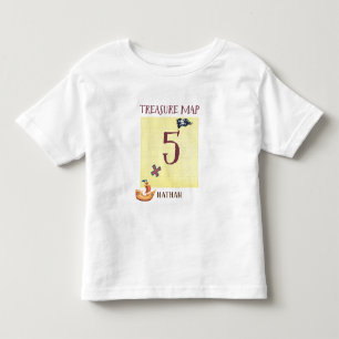 Pirate Treasure Map Age 5 with Name Toddler T-Shirt