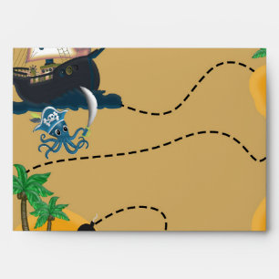 Pirate Treasure Map Birthday Party Envelopes