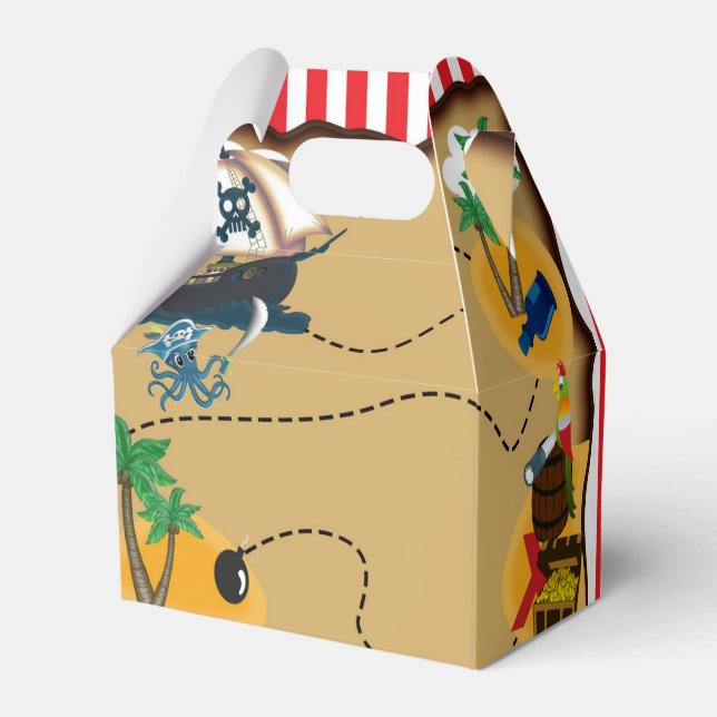 Pirate Treasure Map Birthday Party Favour Boxes (Back Side)