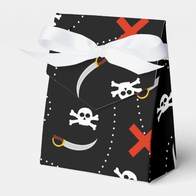 Pirate Treasure Map Game Cartoon Pattern Favour Box (Front Side)