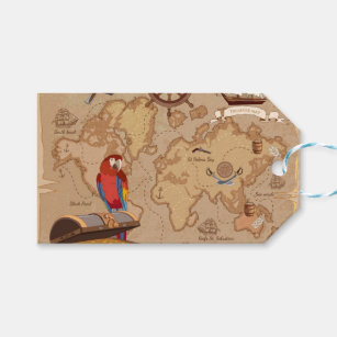 Pirate treasure map gift tags