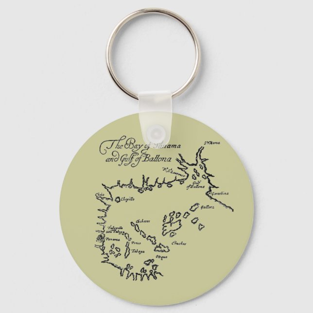 Pirate Treasure Map Key Ring (Front)