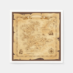 Pirate Treasure Map Napkin
