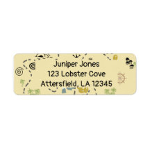 Pirate treasure map Return Address Label