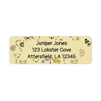 Pirate treasure map Return Address Label