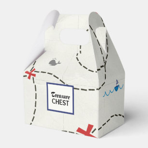 Pirate Treasure Map Ship Whale Personalised Party Favour Box