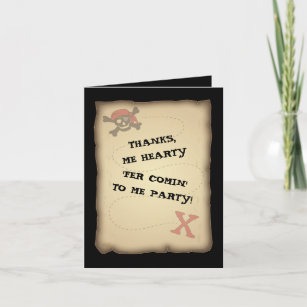 Pirate Treasure Map Thank You Note Card