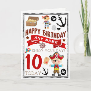 Pirate Treasure Personalised Birthday Card