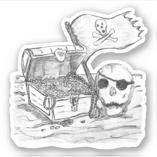 Pirate Treasure Scene Sketch (Front)