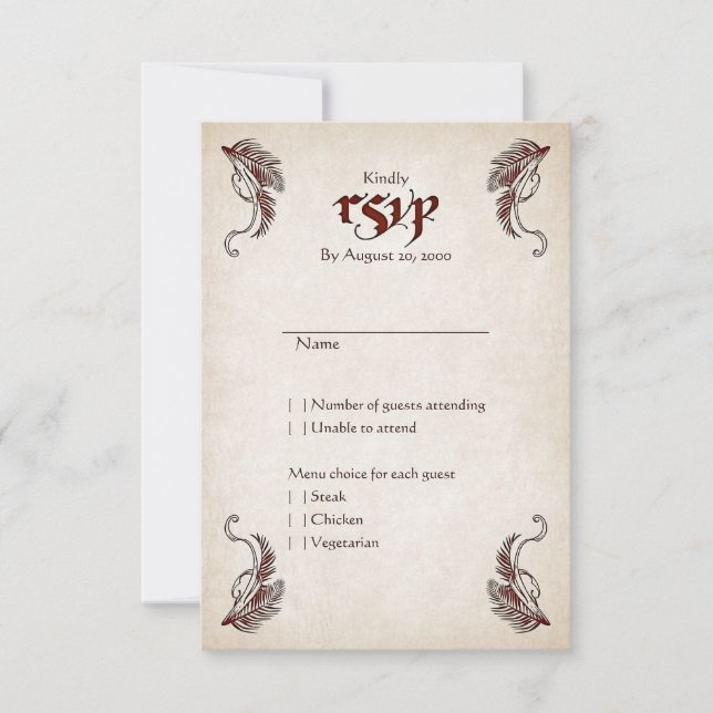 Pirate Treasure Wedding RSVP Card (Front)