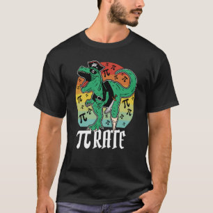 Pirate Trex Dinosaur Math Pi rate Pi Day Teacher 3 T-Shirt