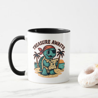 Pirate Turtle with Treasure Map Mug
